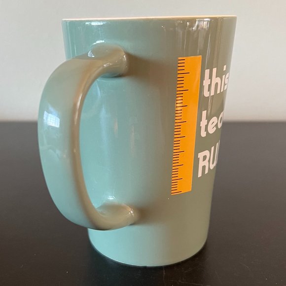 THIS TEACHER RULES Stoneware Mug ~ Back-to-School Teacher Appreciation Gift - Picture 3 of 7